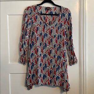 SYMBOLOGY PRINTED LONG SLEEVE DRESS SIZE SM NEW